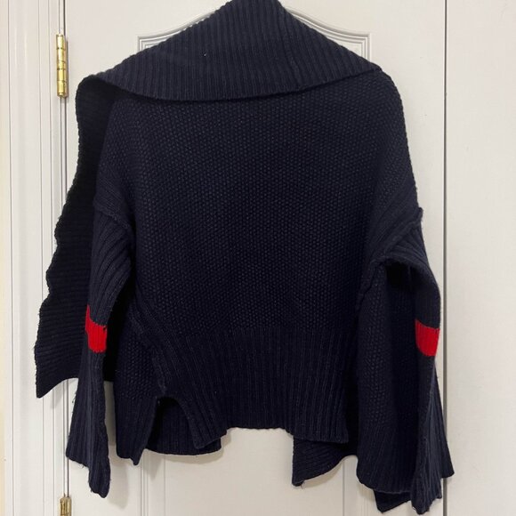 Zadig & Voltaire Navy Mystic AZ Cardigan with Red Stripe XS/S Oversized - Picture 6 of 11